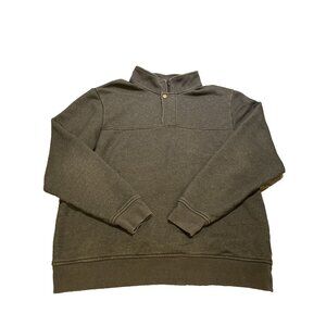 ORVIS Pullover Mens Size XL Blue-Grey 1/4 Zip With Button Closure Hiking Outdoor